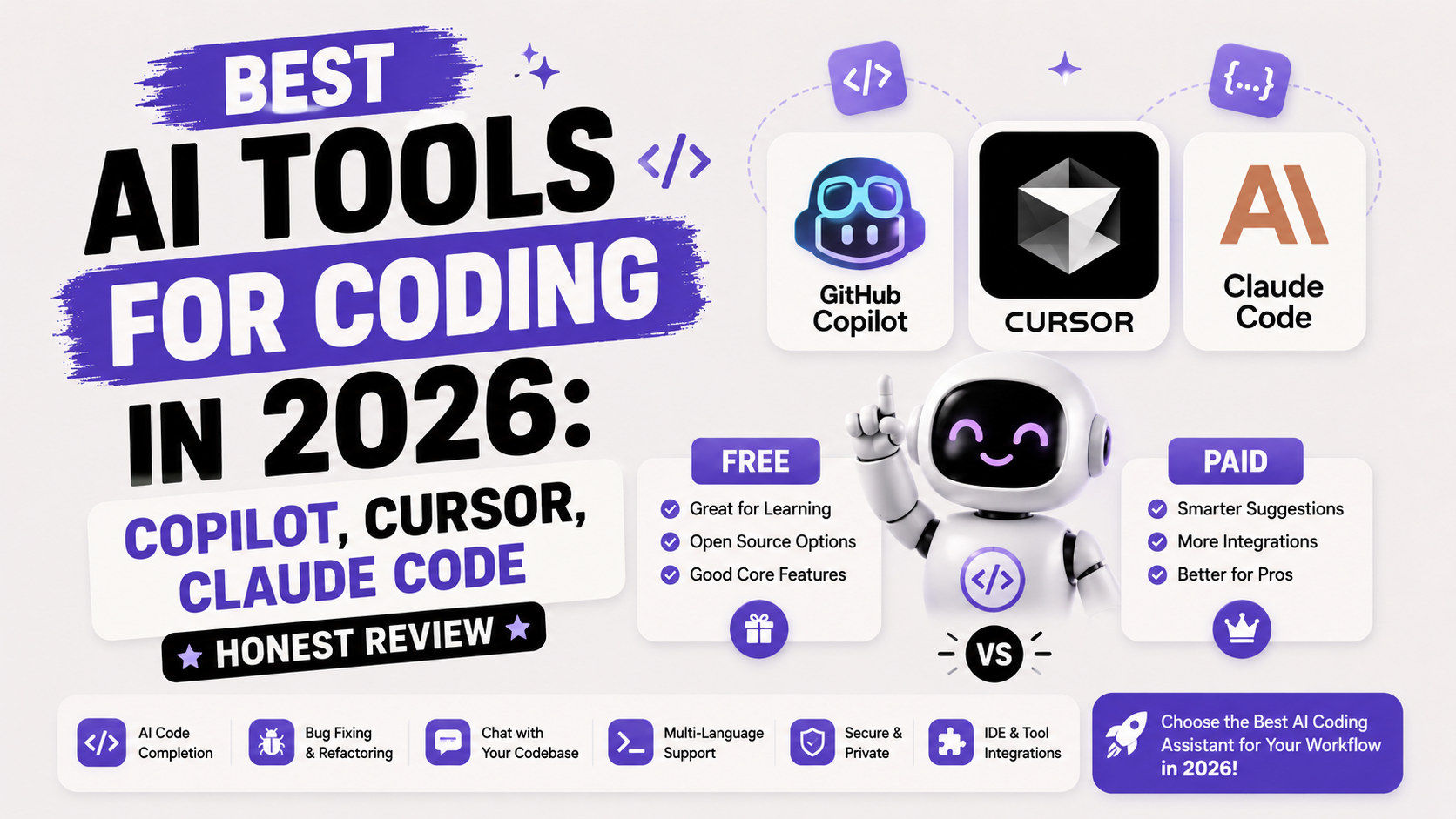 Best AI Tools for Coding in 2026: Copilot, Cursor, Claude Code
